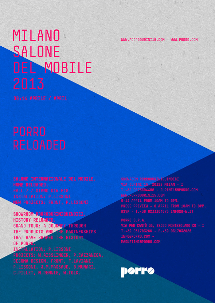Invito PORRO Salone del Mobile 2013