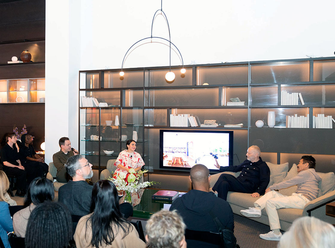 Porro with the Arnaldo chair by Yabu Pushelberg in New York
